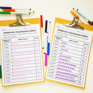 Repeated Addition Worksheet Etsy