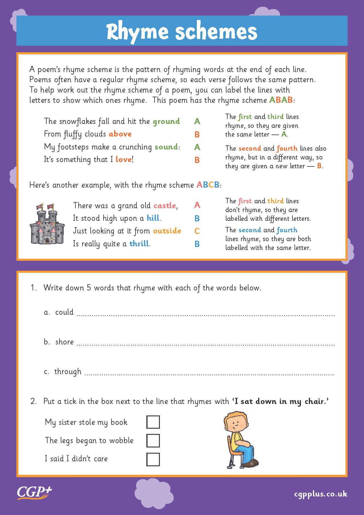 Rhyme Scheme Worksheet With Answers