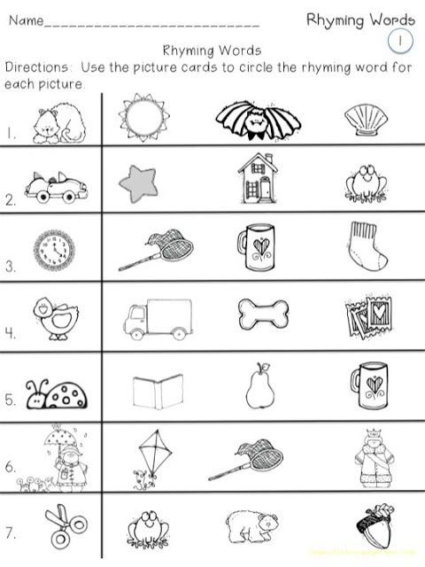 Kindergarten Rhyming Words Worksheets Fun Learning Activities