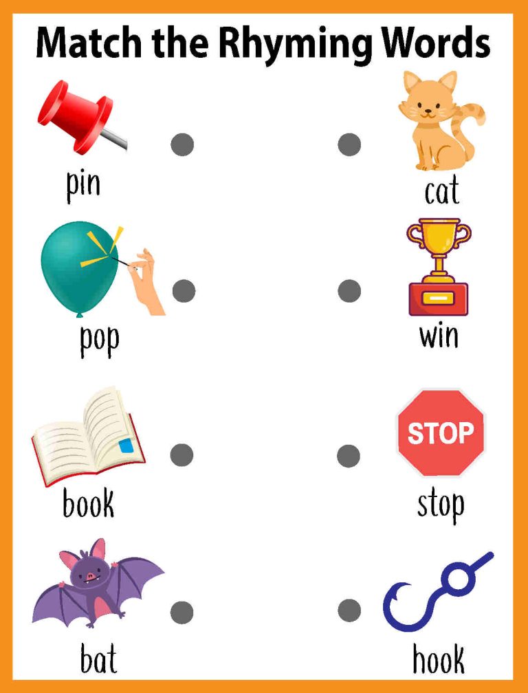 Rhyming Words Worksheets for Kids Fun Learning Activities