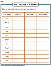 Root Words Worksheets Pdf