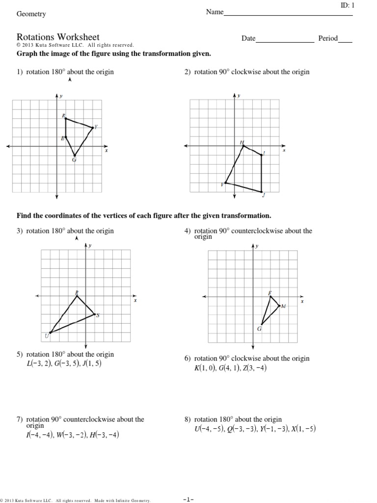 Mastering Rotations with Practice Worksheet Exercises