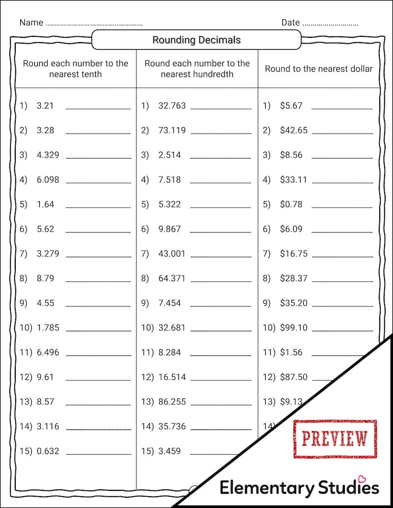 7 Tips to Master Rounding Decimals Worksheets