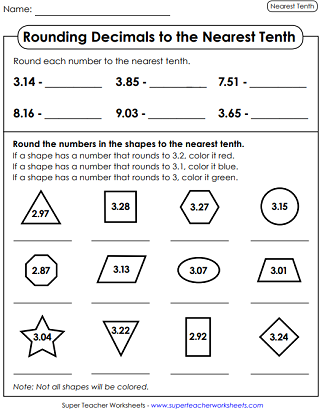 Rounding Decimals Worksheets Pdf