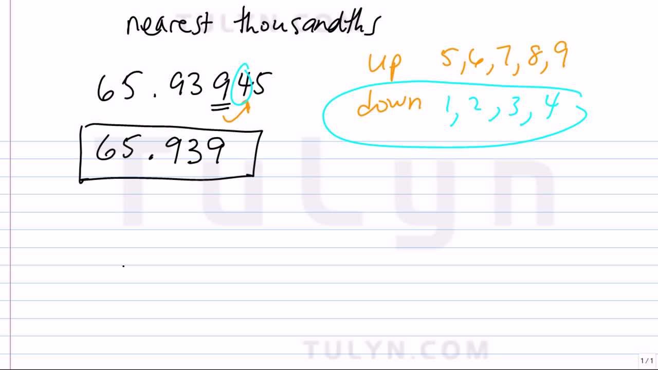 Rounding To Nearest Thousandths Youtube