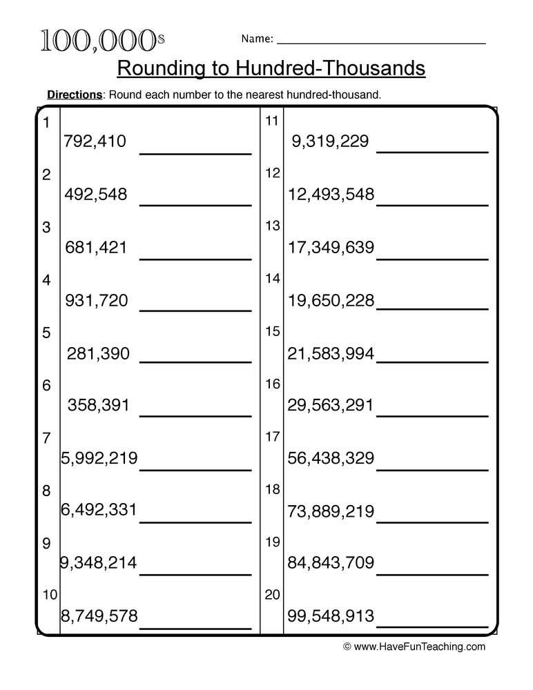 4th Grade Rounding Worksheets Made Easy