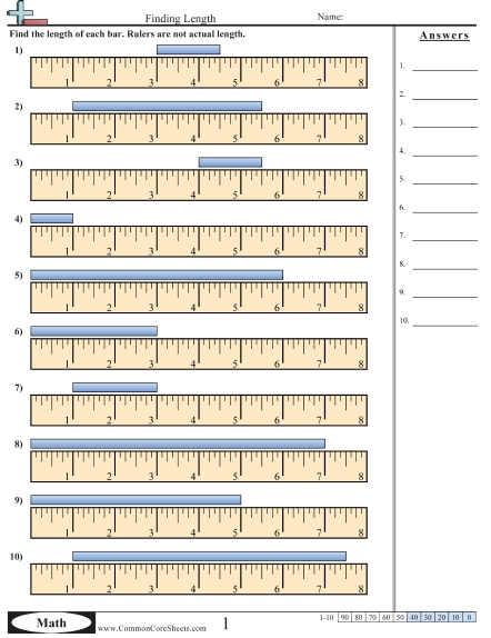 Ruler Reading Worksheets for Kids Learning Measurement Skills