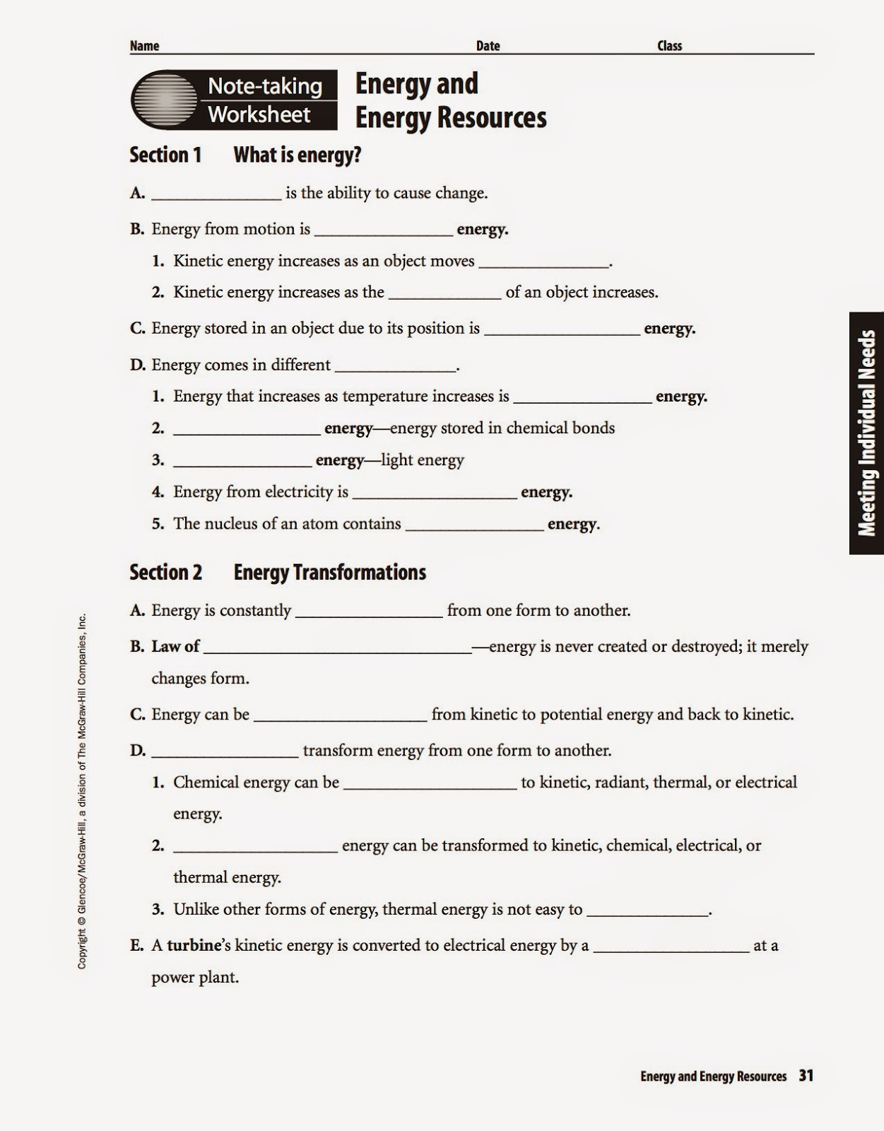 Science Worksheets For 5Th Graders