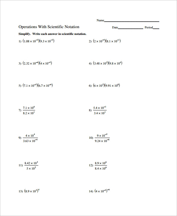 Multiply with Ease: Scientific Notation Worksheet