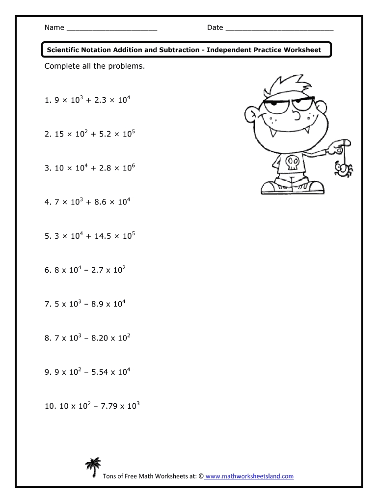 Scientific Notation Worksheet Answers