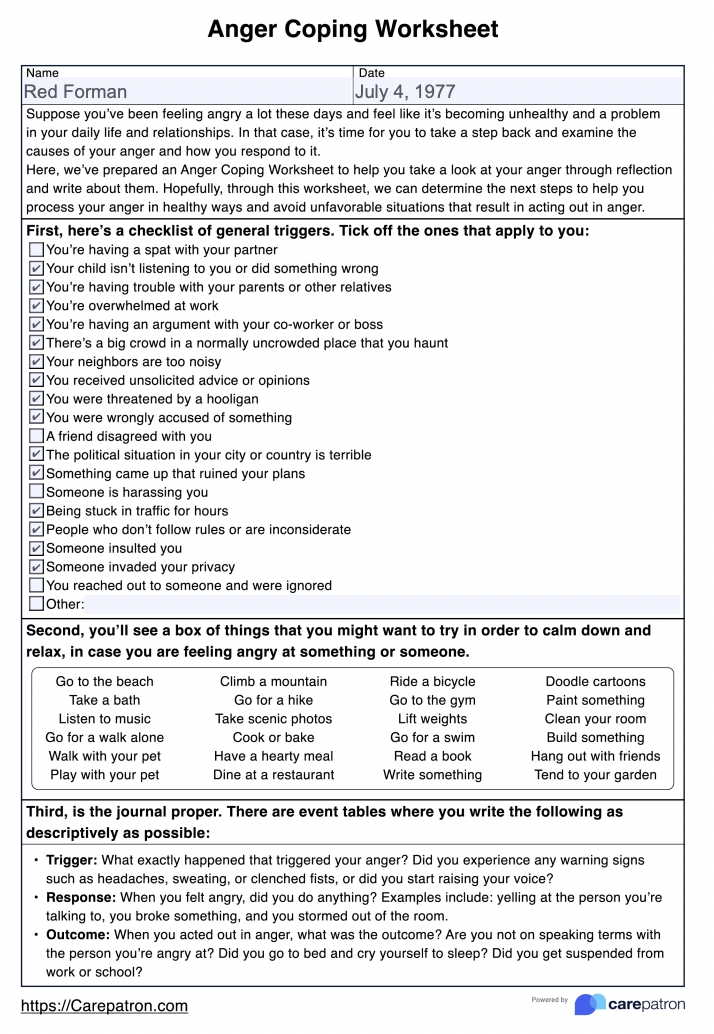 Self Assessment Test For Anger Worksheets Library