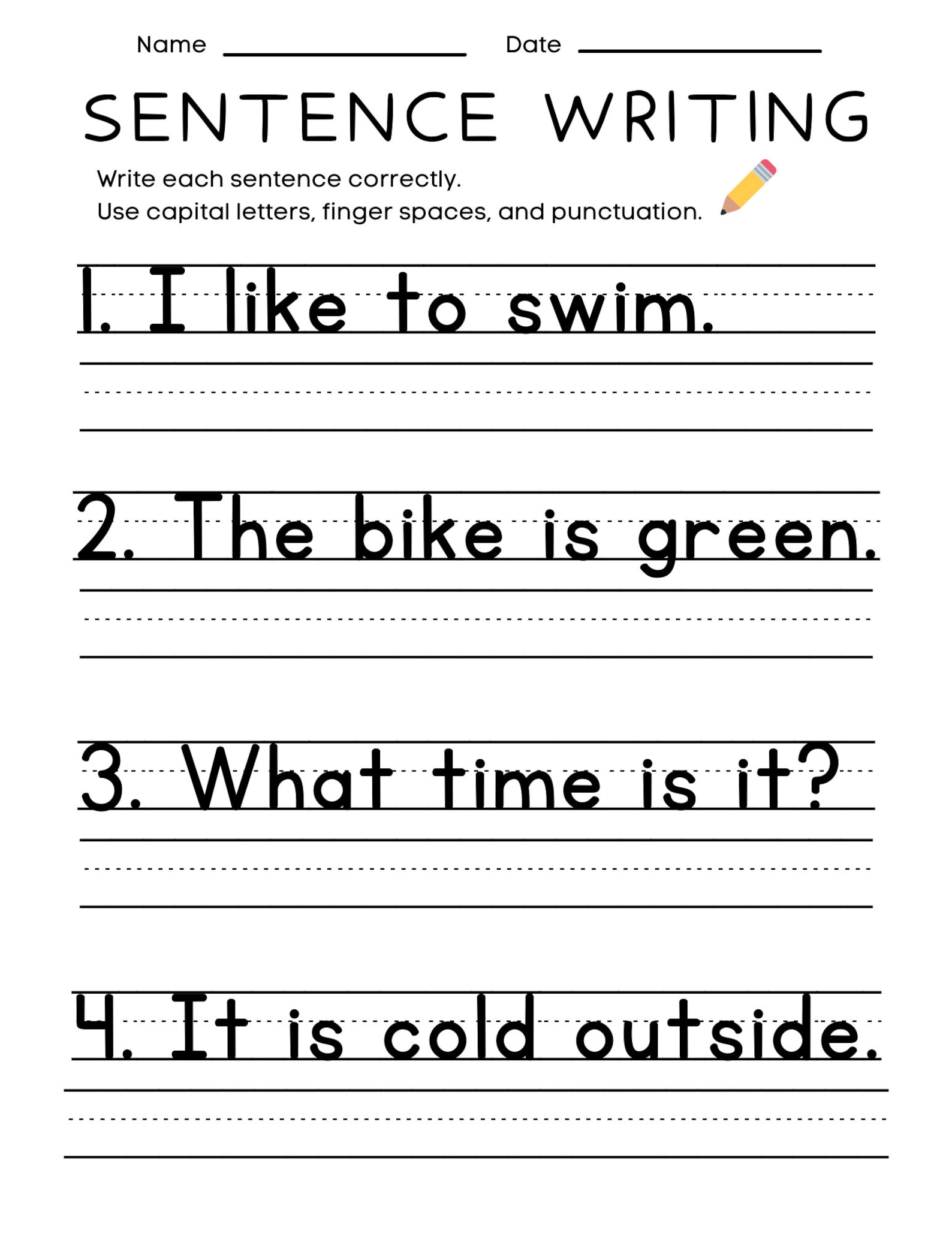 5 Sentence Writing Activities for Kindergarten