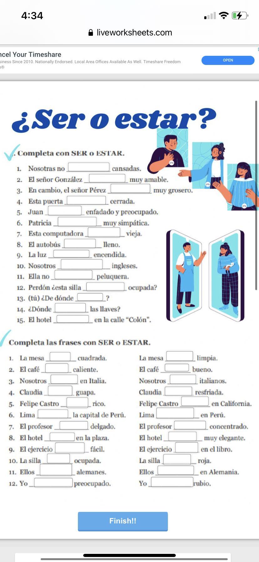 Ser and Estar Worksheet Practice Made Easy