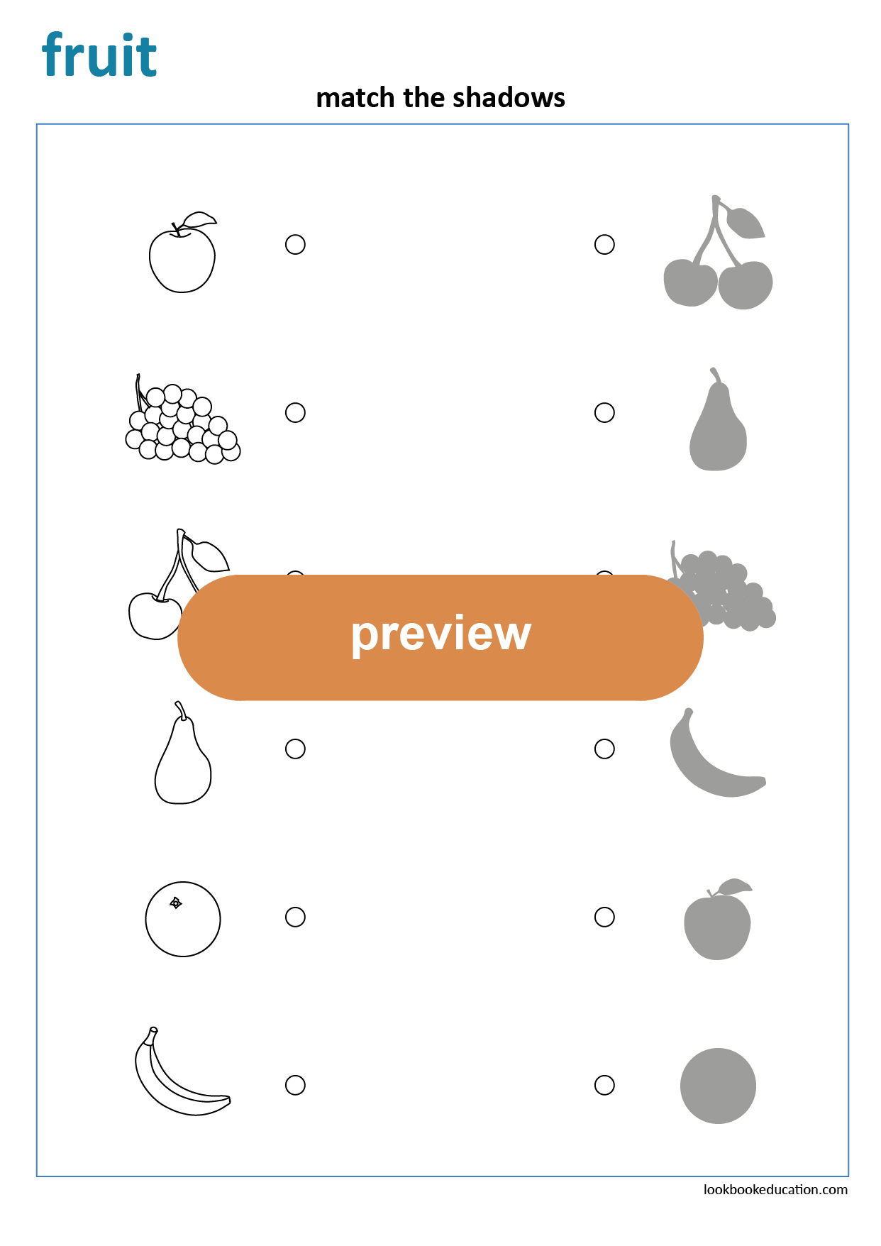 Shadow Matching Worksheet