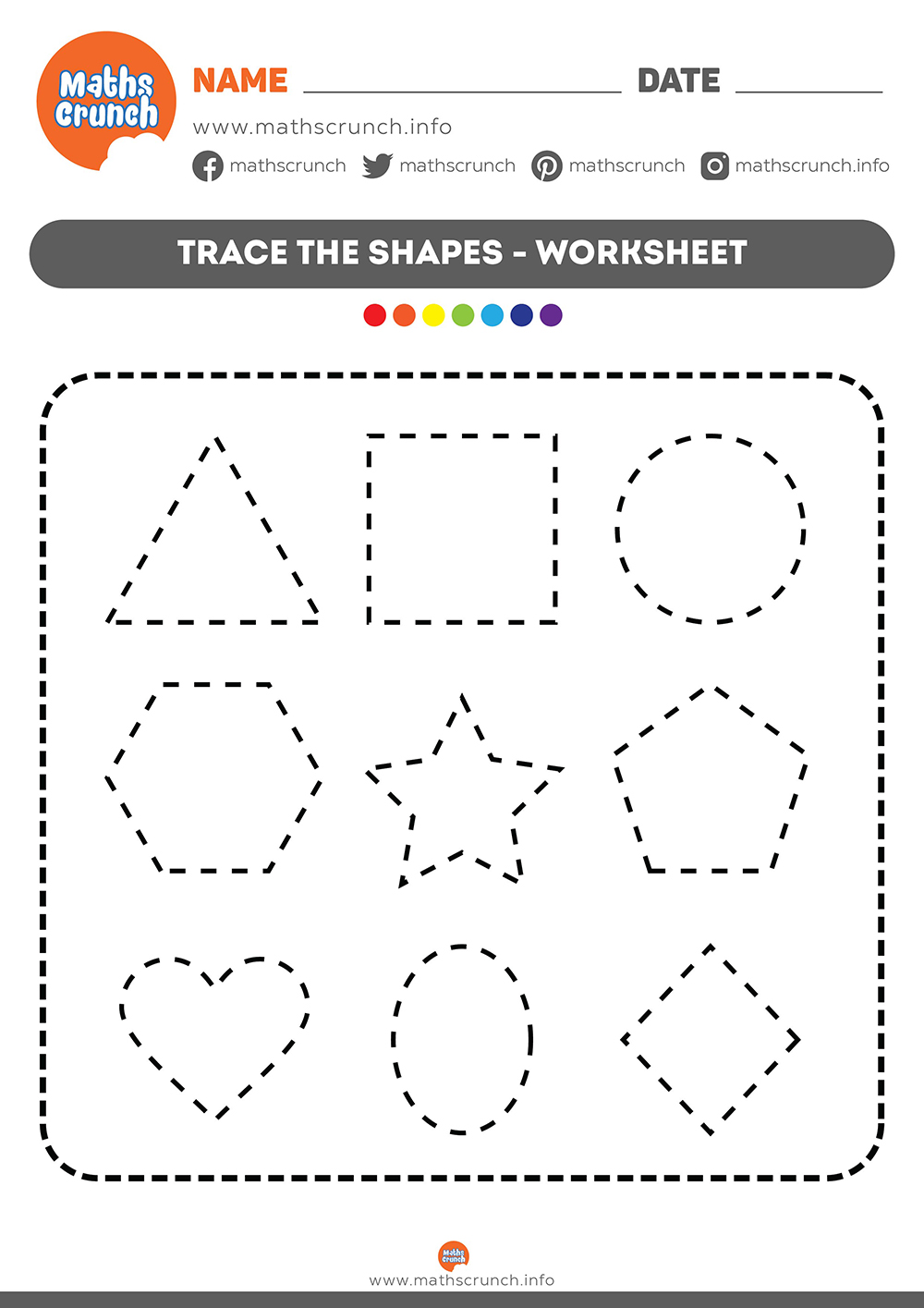 Shape Tracing Worksheets for Kids