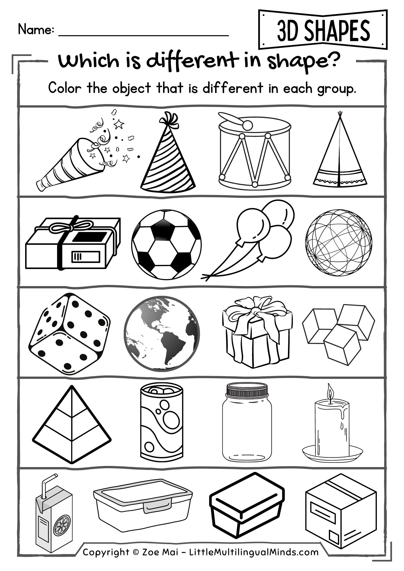 Kindergarten Shapes Worksheets for Fun Learning