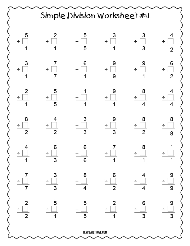 Short Division Worksheets for Easy Math Practice