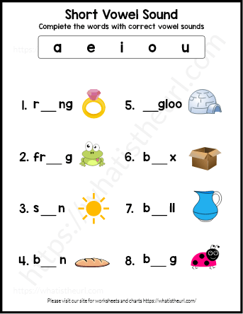 Short Vowel Sounds Worksheets For Preschool And Kindergarten Kids