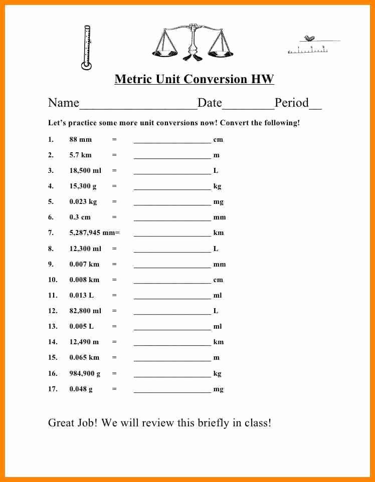 Si Unit Conversion Worksheet Pdf