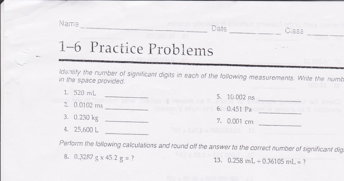 7 Ways to Master Sig Figs Worksheet Answers