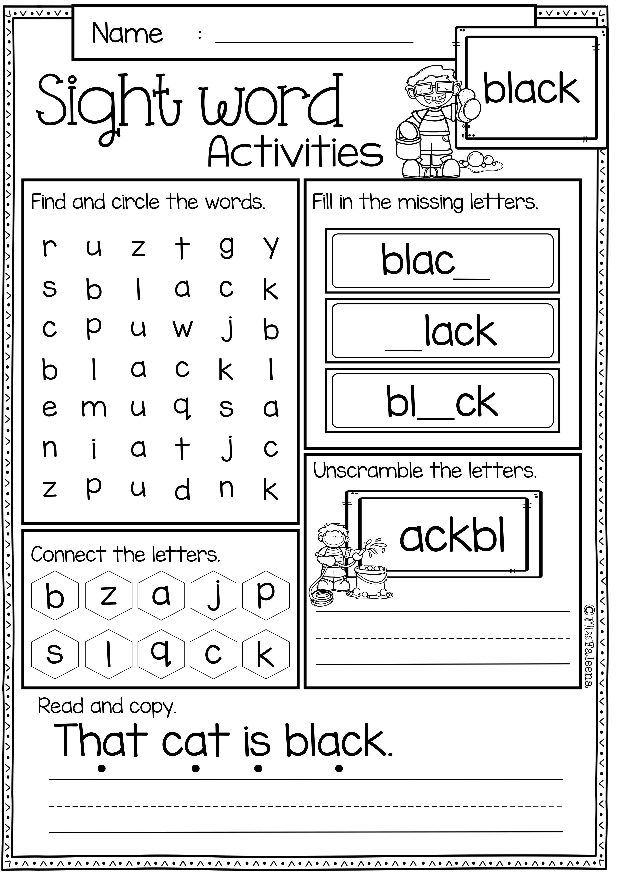 Sight Word A Worksheet for Early Learners Success