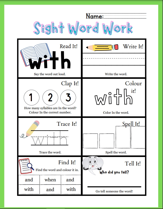 Sight Word Fun: Effective Worksheet Activities for Kids