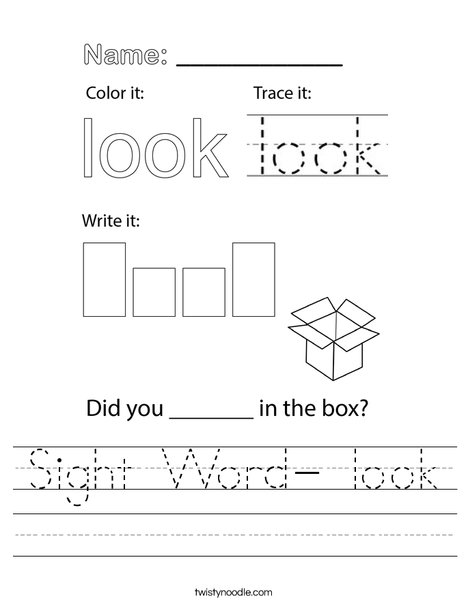 Sight Word Look Worksheet