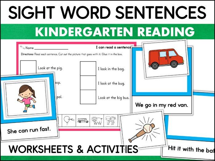 Sight Word Sentences Worksheets for Early Readers