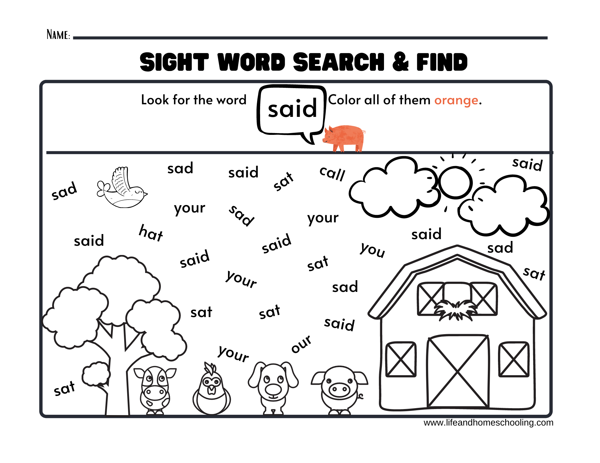 Sight Words Printable Activity Worksheets Made By Teachers