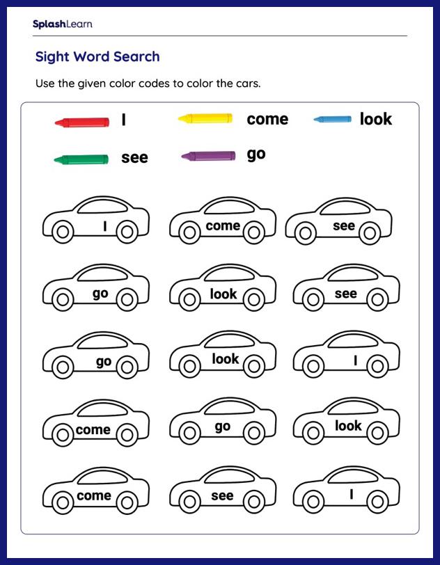 Sight Words Tracing Worksheets for Preschoolers to Practice