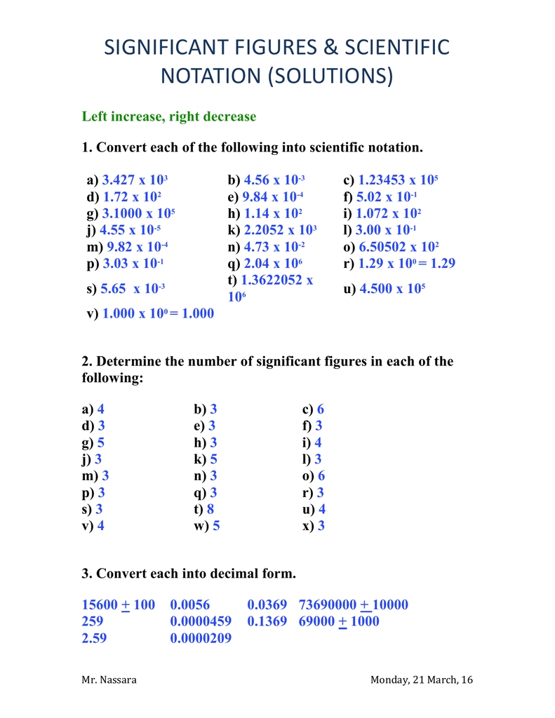 5 Ways to Master Significant Figures Worksheet Answers