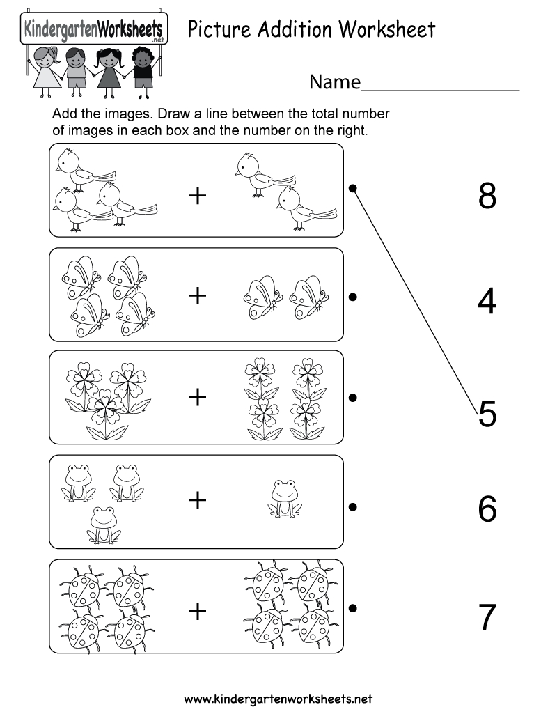 5 Simple Addition Worksheets for Kindergarten Fun