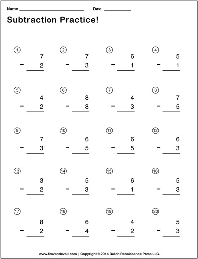 Simple Subtraction Worksheets For Students And Teachers Pdf Format