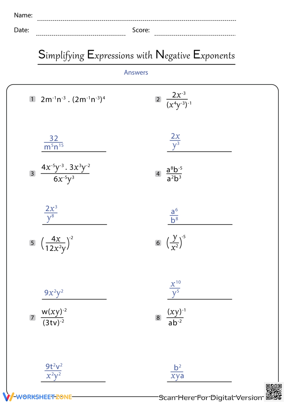 Simplifying Exponents Made Easy: Free Worksheet for Students