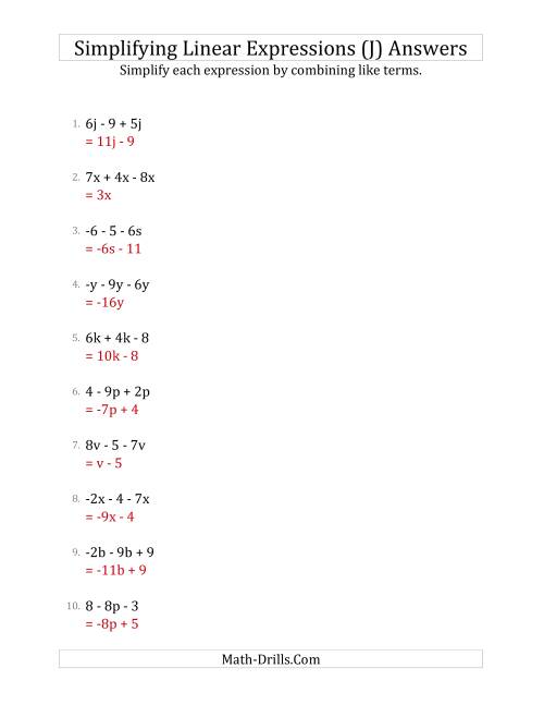 Simplify Linear Expressions Made Easy