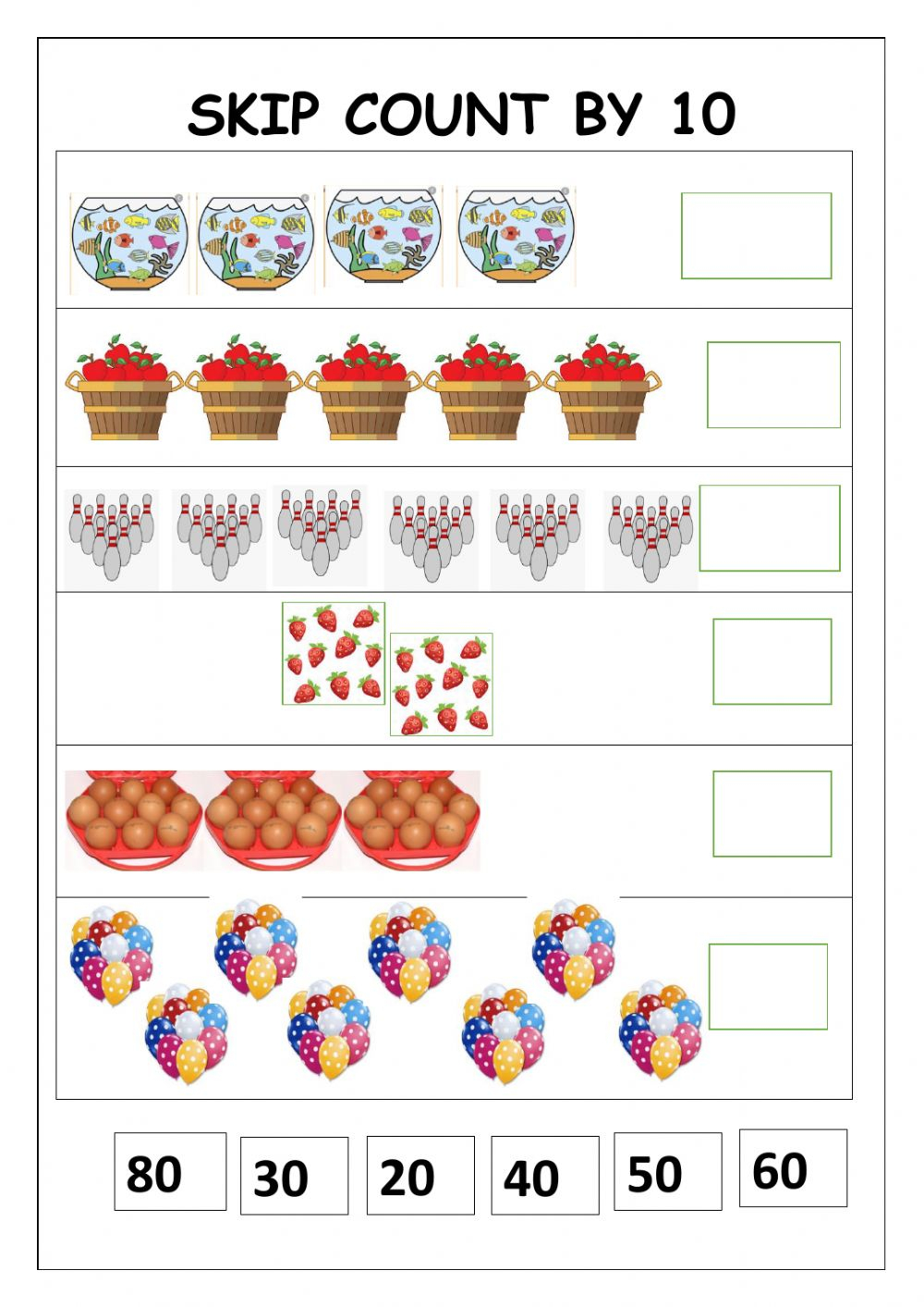 Skip Count By 4 Worksheet