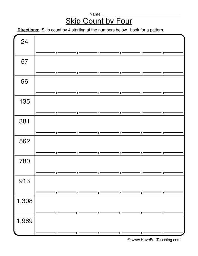 Skip Count By Five Worksheet Have Fun Teaching