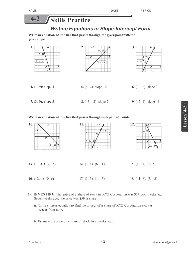 Master Slope Intercept Form with These Worksheet Answers