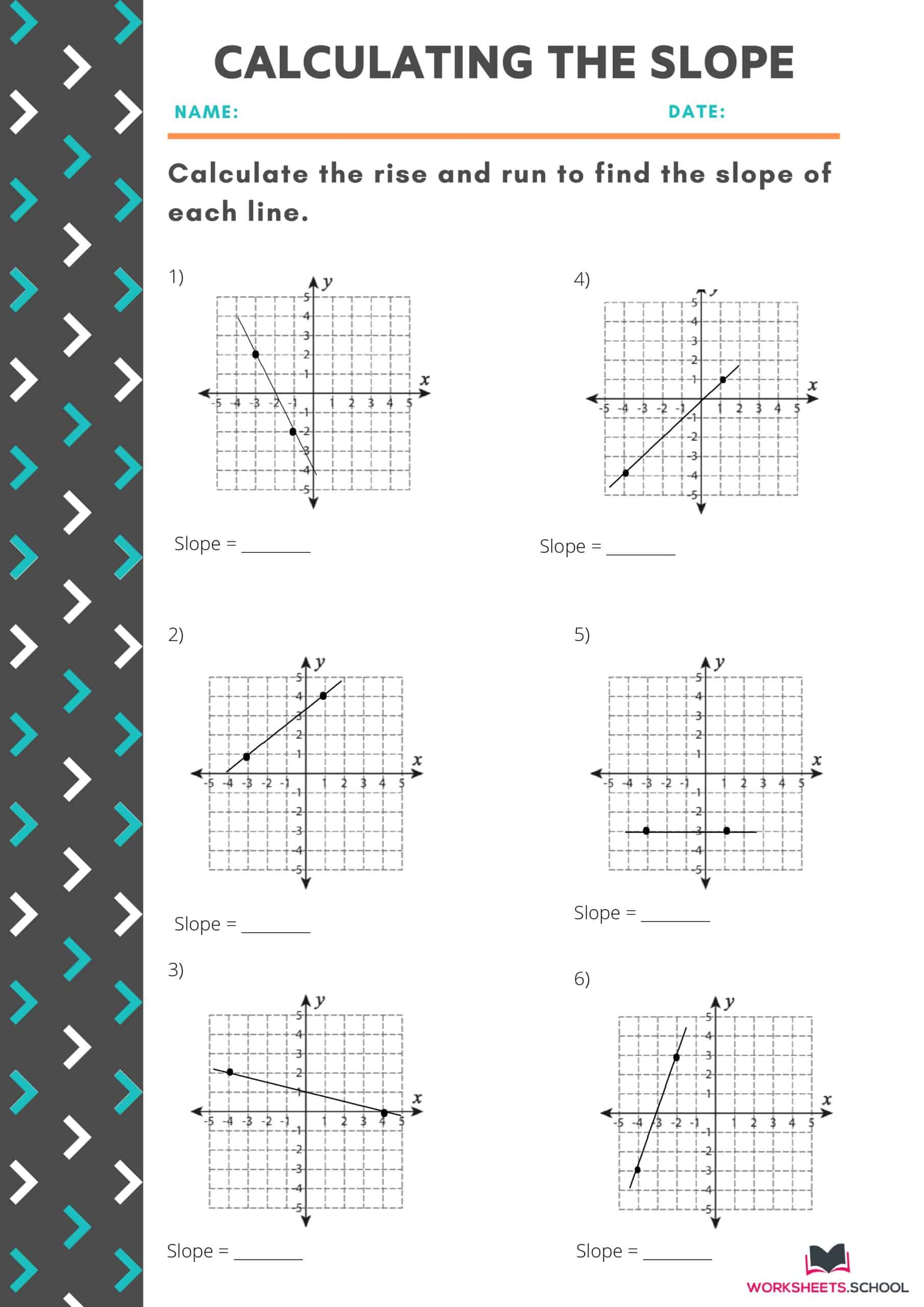 Slope Worksheet Pdf