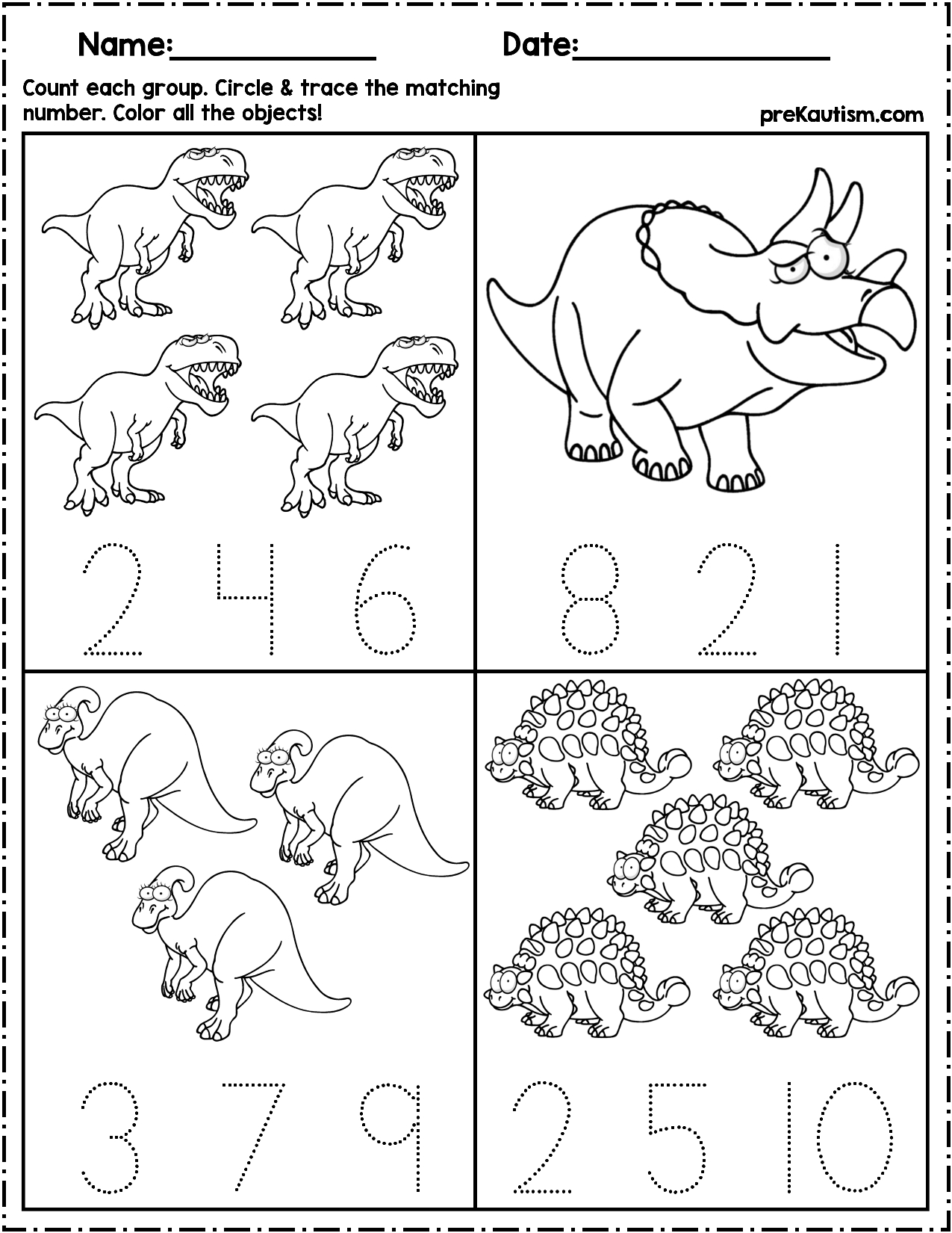 Smart Free Dinosaur Counting Worksheets Preschool Potty Chart