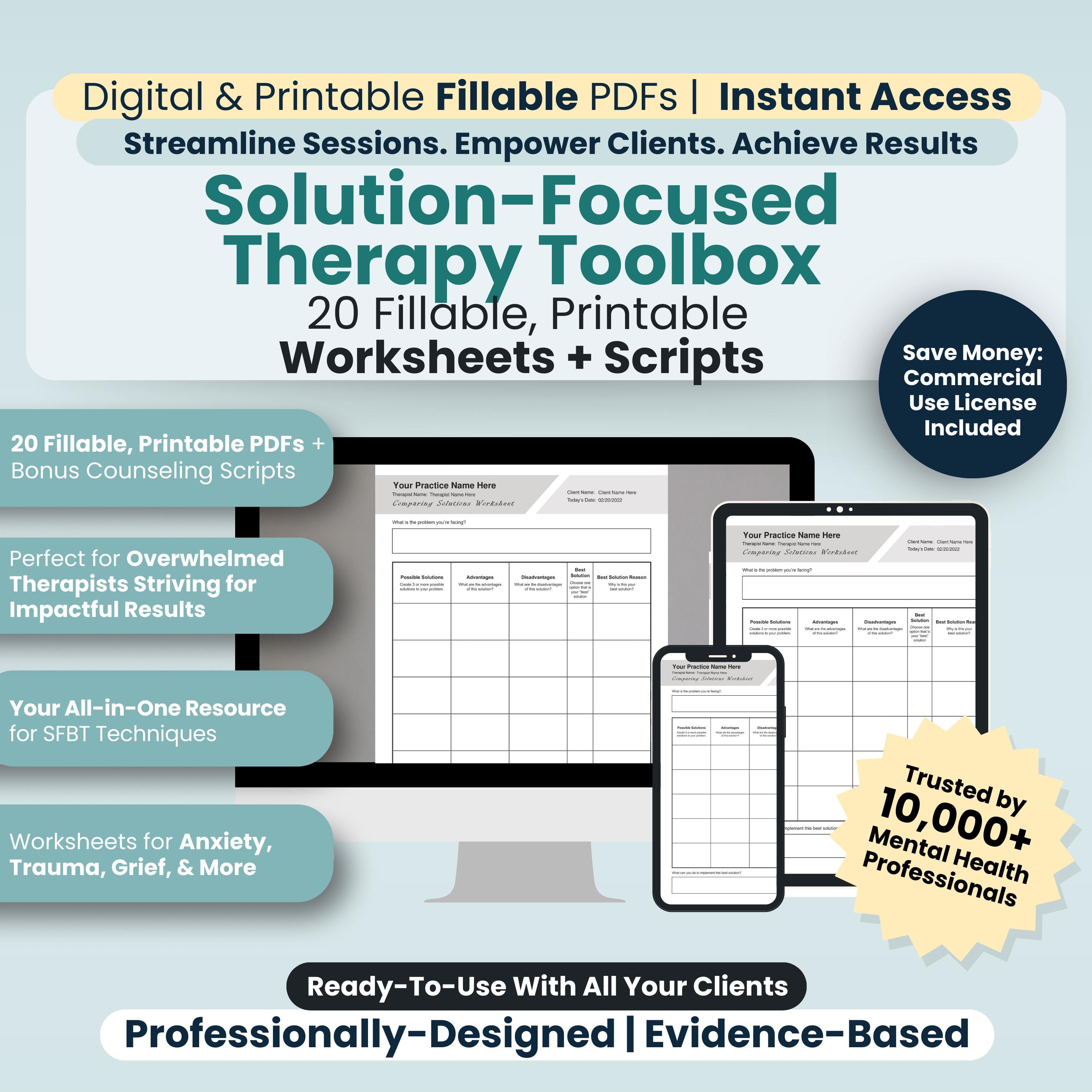 Solution Focused Therapy Worksheets Pdf Free