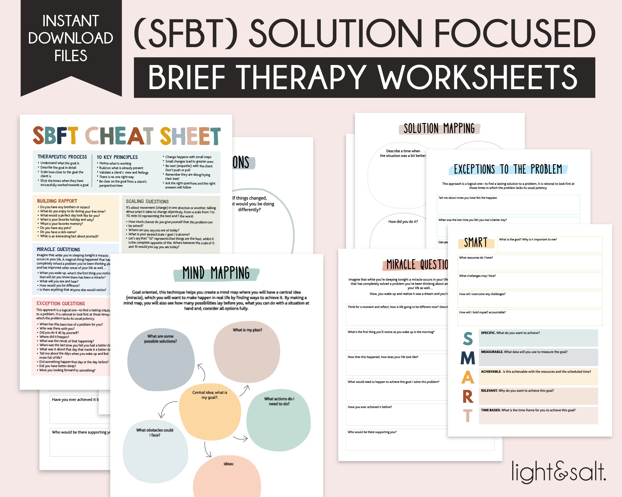 Solution Focused Therapy Worksheets for Personal Growth