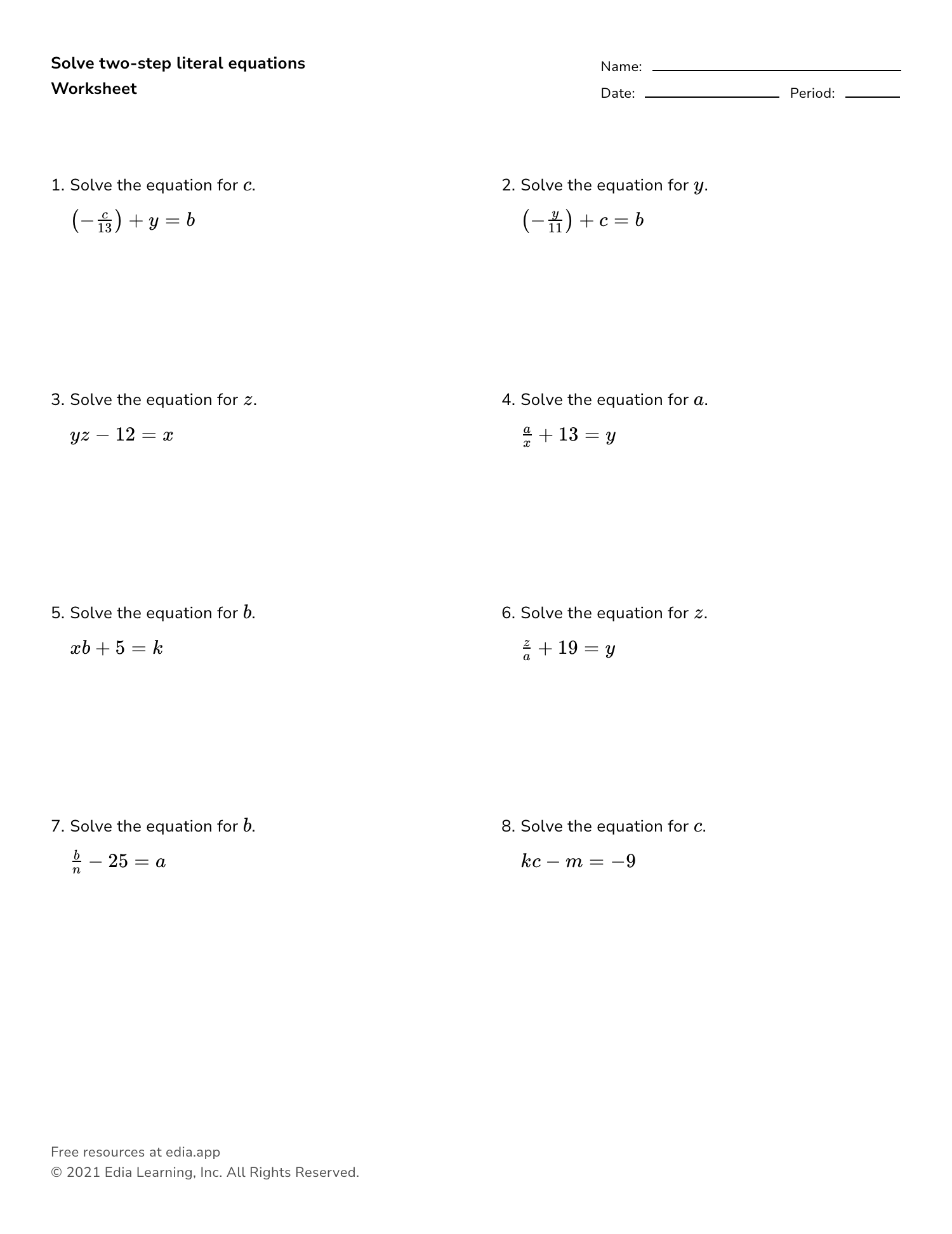 Solve Literal Equations Made Easy