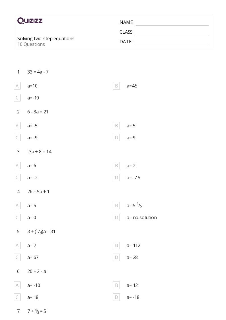 5 Easy Ways to Solve 2 Step Equations