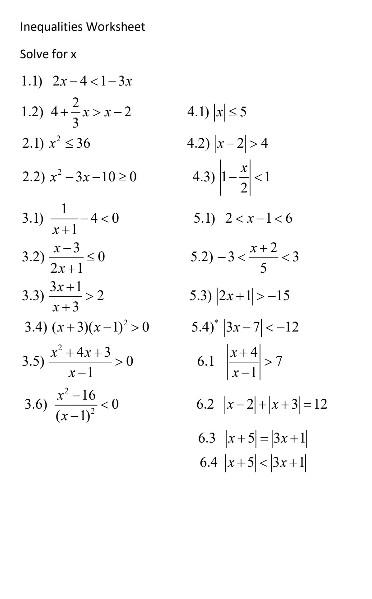 5 Ways to Solve Inequalities Worksheets Easily