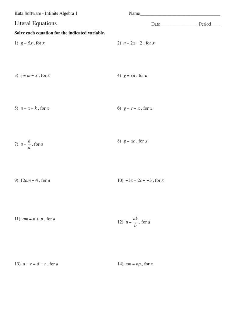 Solving Literal Equations Made Easy