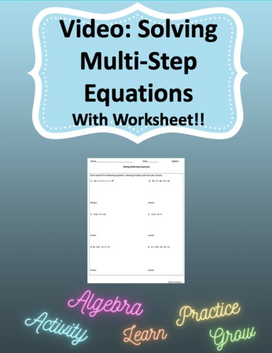 Solving Multi Step Equations Anchor Chart By That Math Teacher Raquel