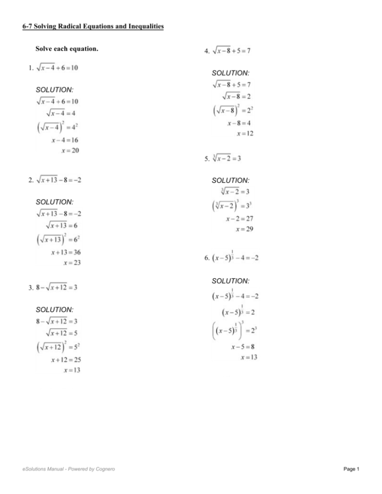 Solving Radical Equations Made Easy