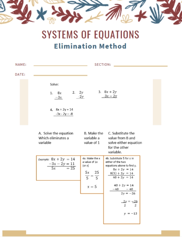 Solving Systems Of Equation Elimination Method Made By Teachers