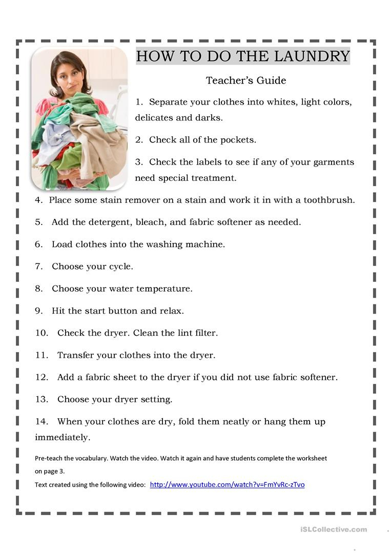 7 Ways to Sort Laundry with Worksheets